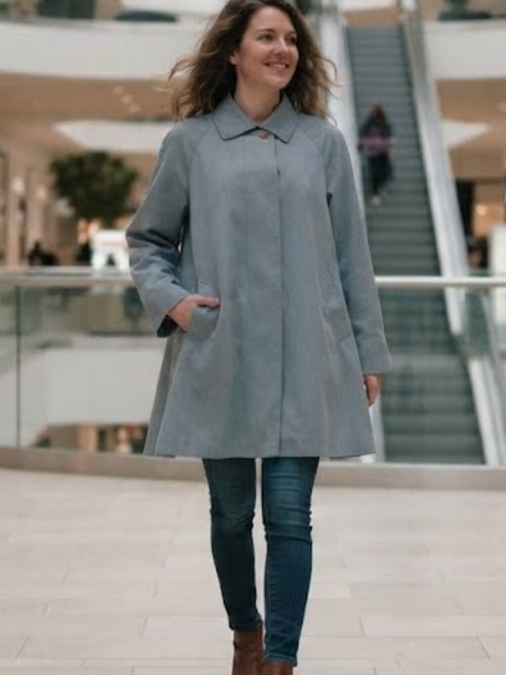 Utex Steel Blue A-line Coat Vtg